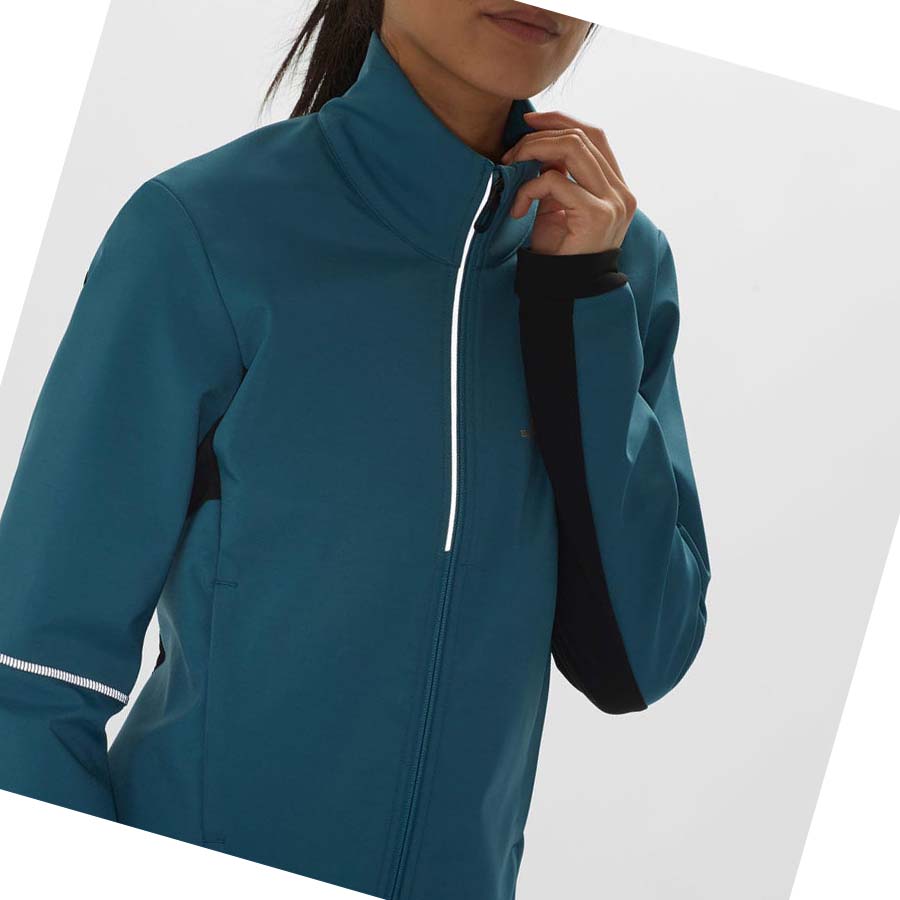 Salomon AGILE SOFTSHELL Jakke Dame Blå | NO3191JPQ