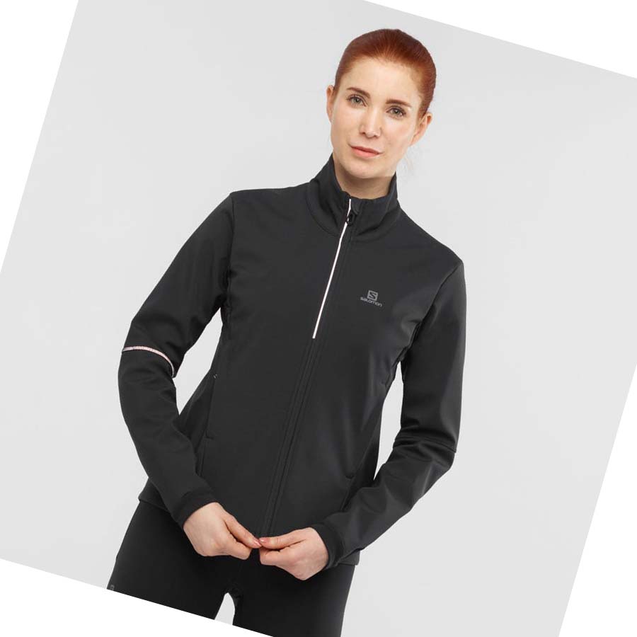 Salomon AGILE SOFTSHELL Jakke Dame Svarte | NO3190HAP