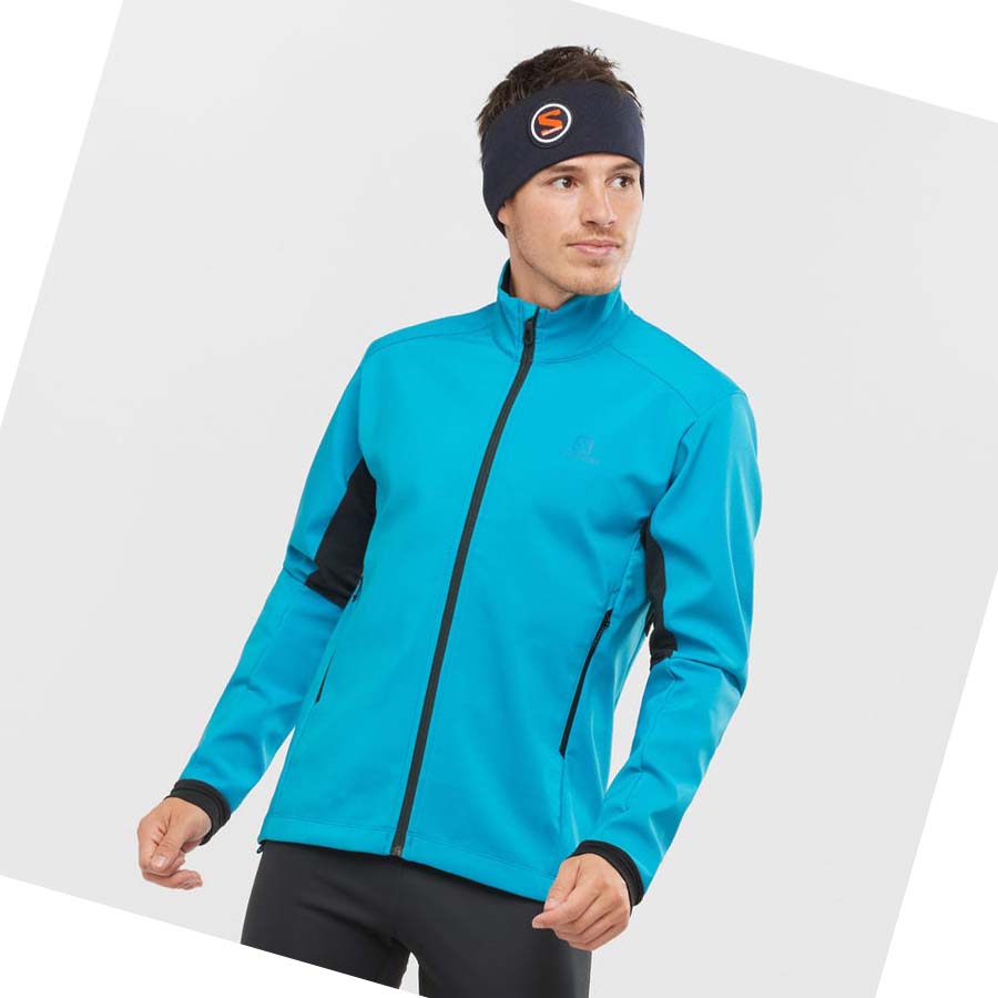 Salomon AGILE SOFTSHELL Jakke Herre Blå | NO2367MQZ