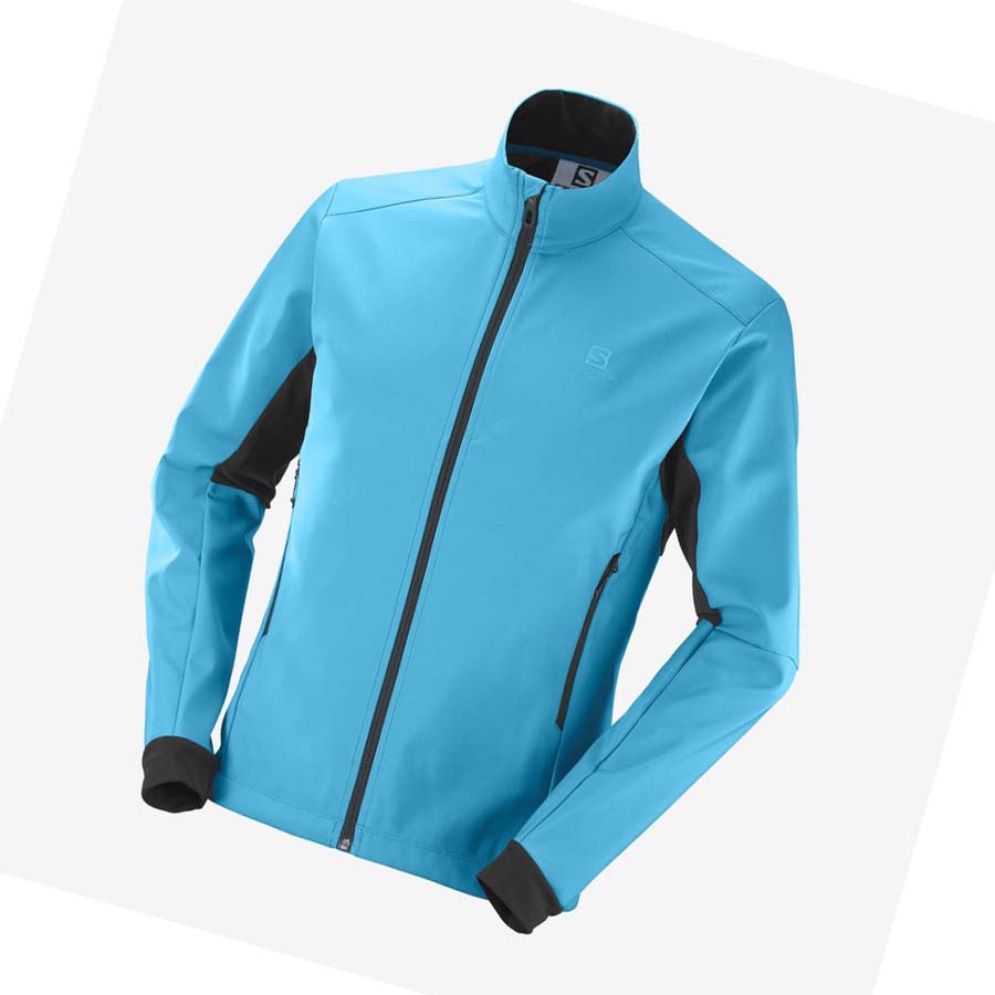 Salomon AGILE SOFTSHELL Jakke Herre Blå | NO2367MQZ