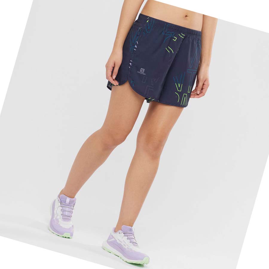 Salomon AGILE Shorts Dame Blå | NO3269KOR