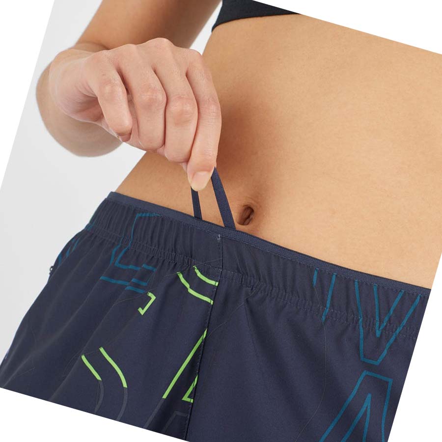 Salomon AGILE Shorts Dame Blå | NO3269KOR