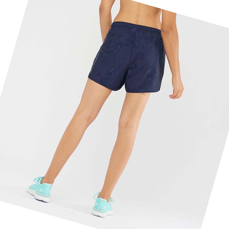 Salomon AGILE Shorts Dame Marineblå | NO3268JPQ