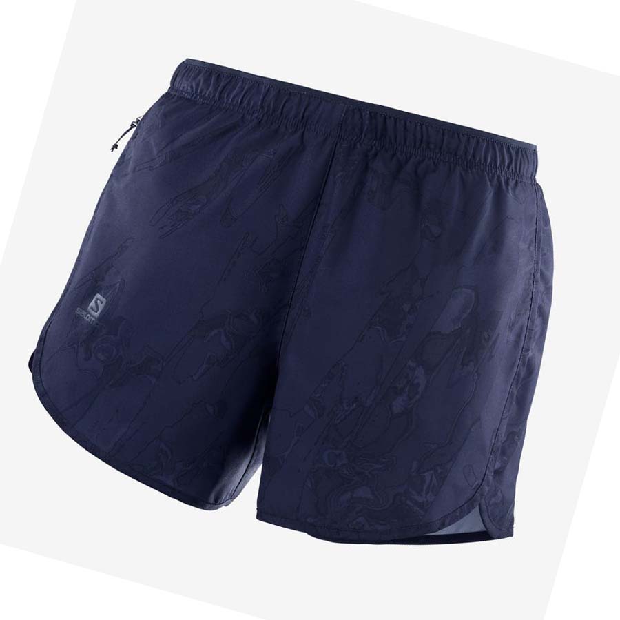 Salomon AGILE Shorts Dame Marineblå | NO3268JPQ