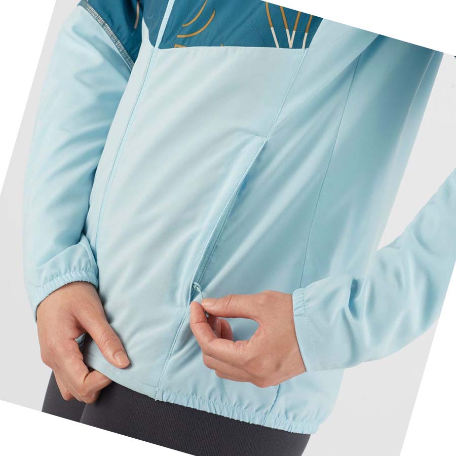 Salomon AGILE WIND WINDBREAKERS Jakke Dame Grønn | NO3164JPQ