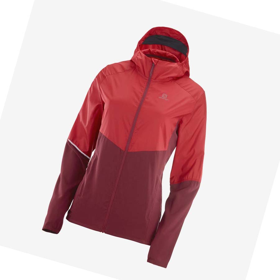 Salomon AGILE WIND WINDBREAKERS Jakke Dame Rød | NO3165KOR