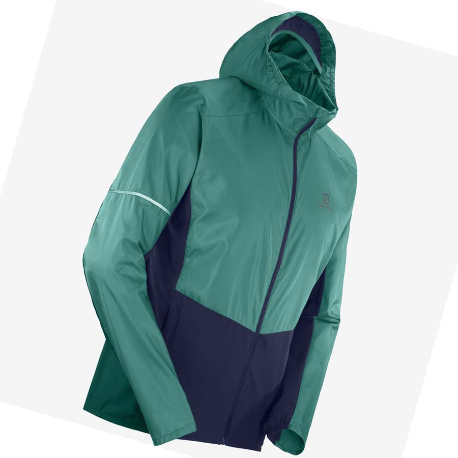 Salomon AGILE WIND WINDBREAKERS Jakke Herre Svarte Grønn | NO2358JPQ