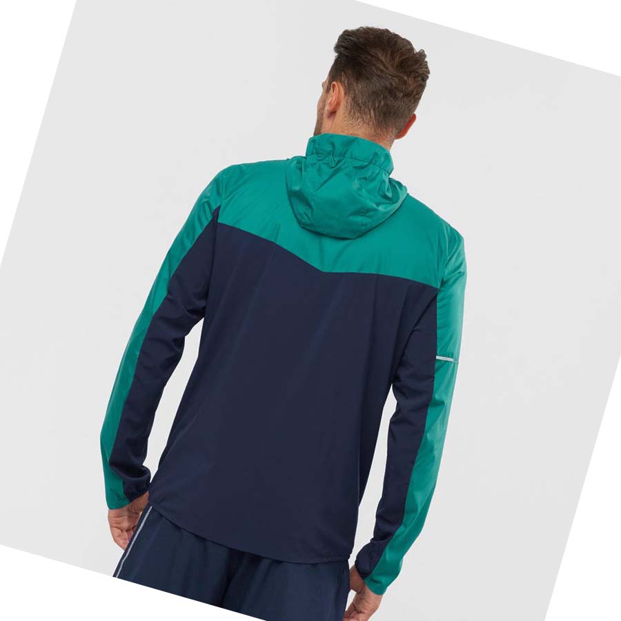 Salomon AGILE WIND WINDBREAKERS Jakke Herre Svarte Grønn | NO2358JPQ