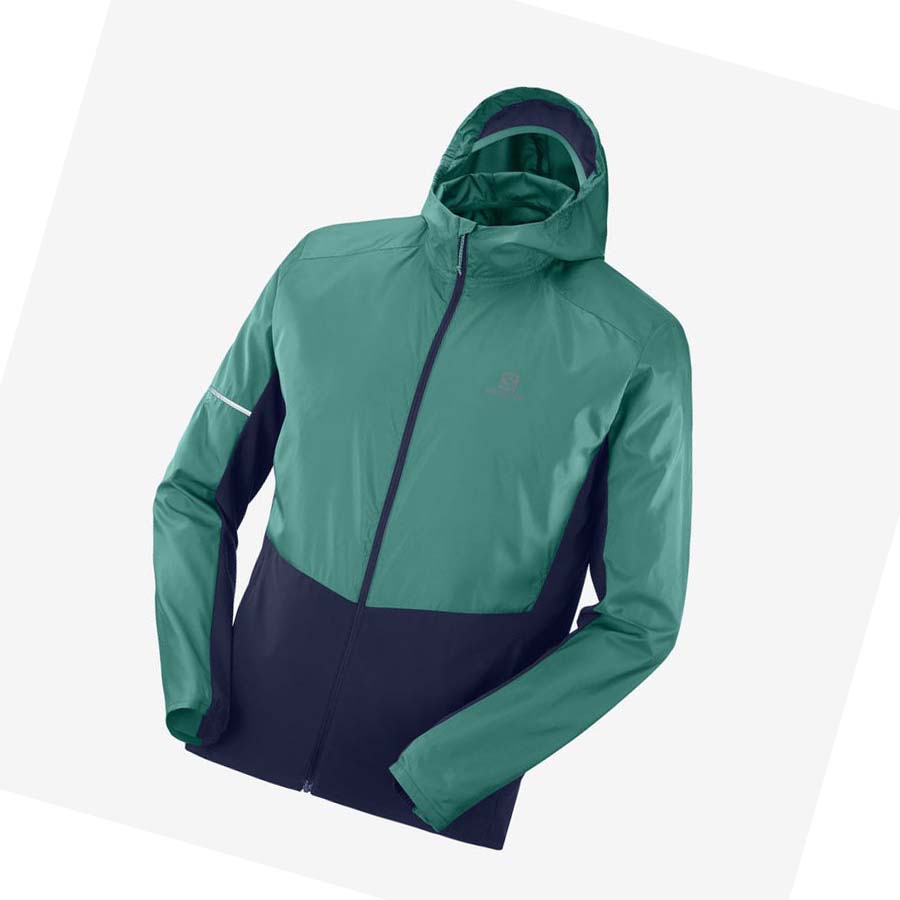 Salomon AGILE WIND WINDBREAKERS Jakke Herre Svarte Grønn | NO2358JPQ