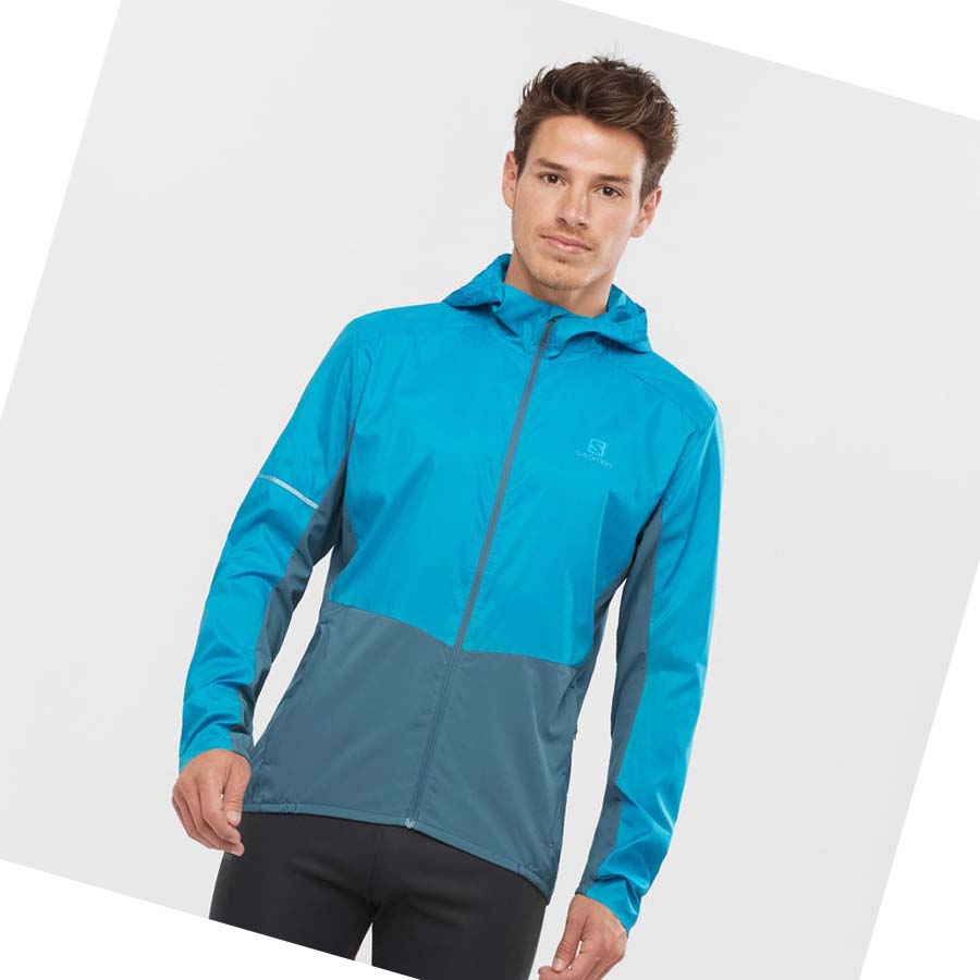 Salomon AGILE WIND WINDBREAKERS Jakke Herre Blå | NO2359KOR