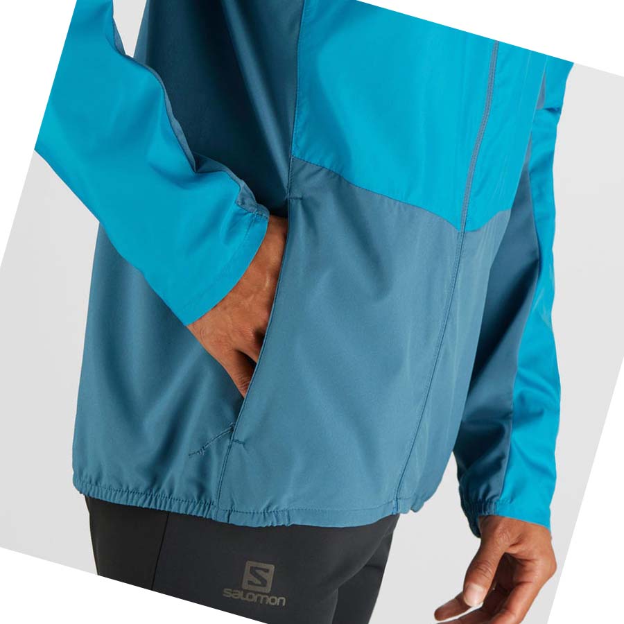 Salomon AGILE WIND WINDBREAKERS Jakke Herre Blå | NO2359KOR