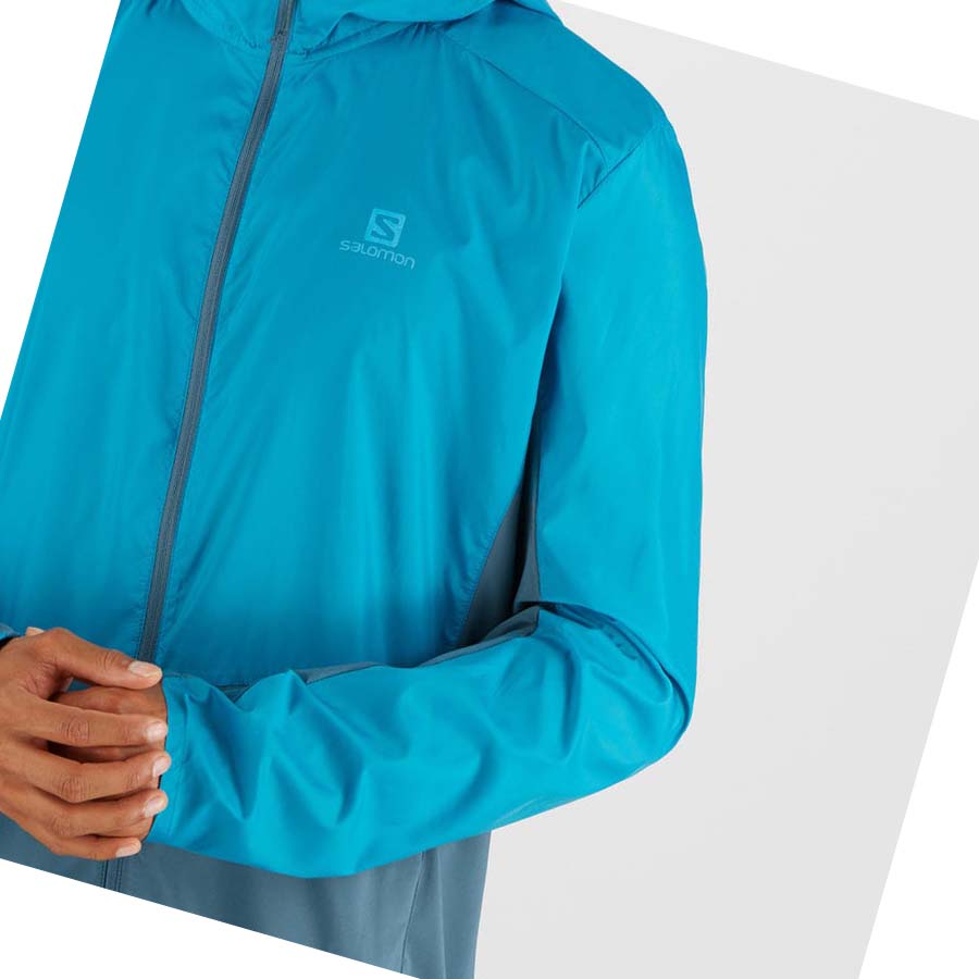 Salomon AGILE WIND WINDBREAKERS Jakke Herre Blå | NO2359KOR