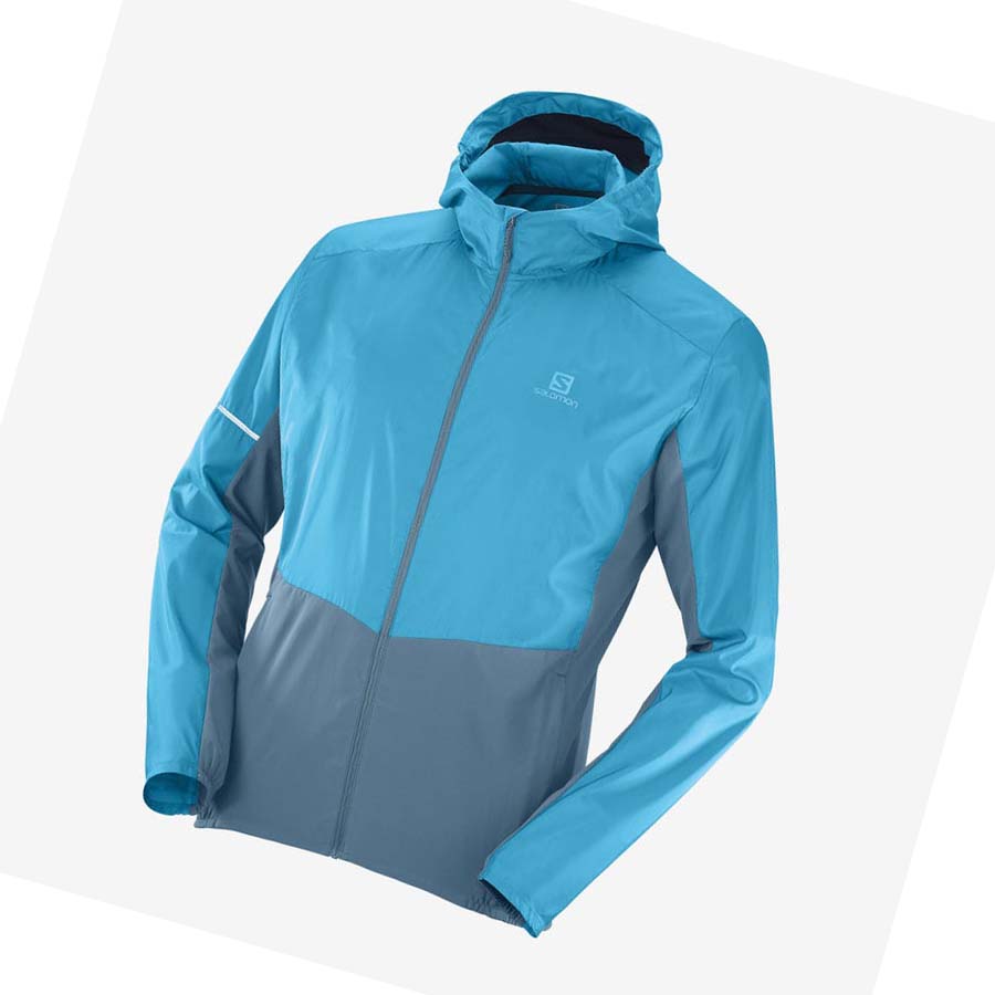 Salomon AGILE WIND WINDBREAKERS Jakke Herre Blå | NO2359KOR