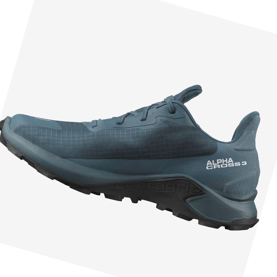 Salomon ALPHACROSS 3 GORE-TEX Trail Løpesko Herre Blå | NO2087RVD