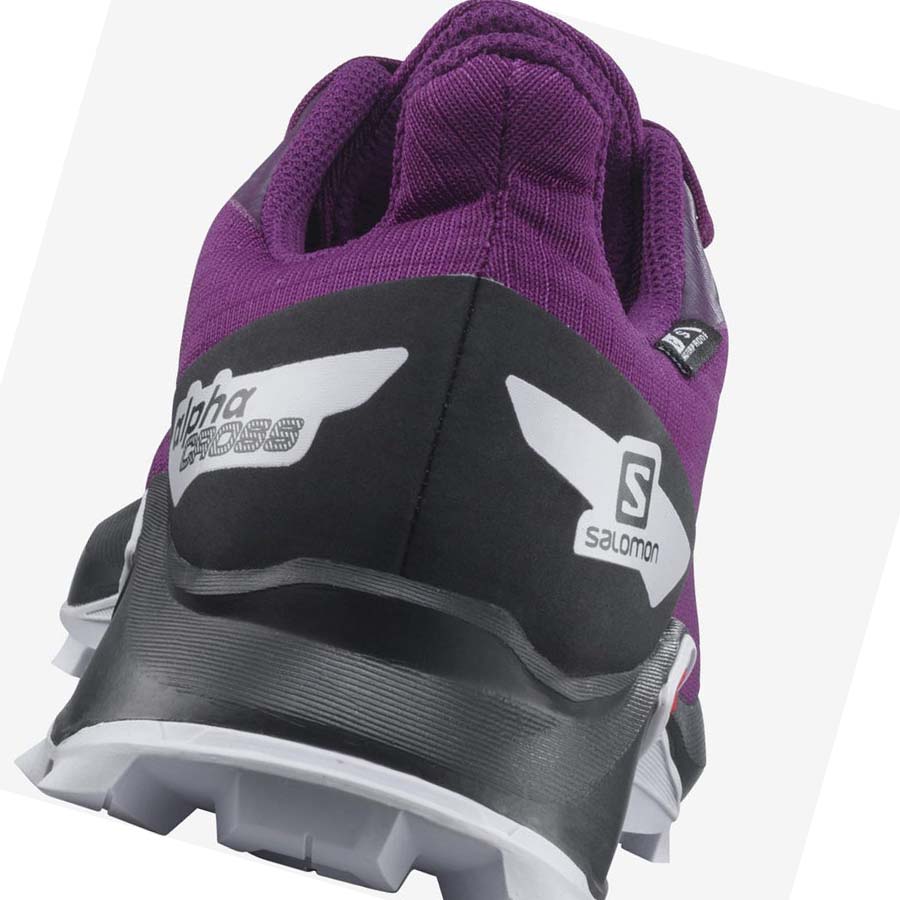 Salomon ALPHACROSS BLAST CLIMASALOMON™ WATERPROOF Trail Løpesko Barn Lilla | NO3596UZG