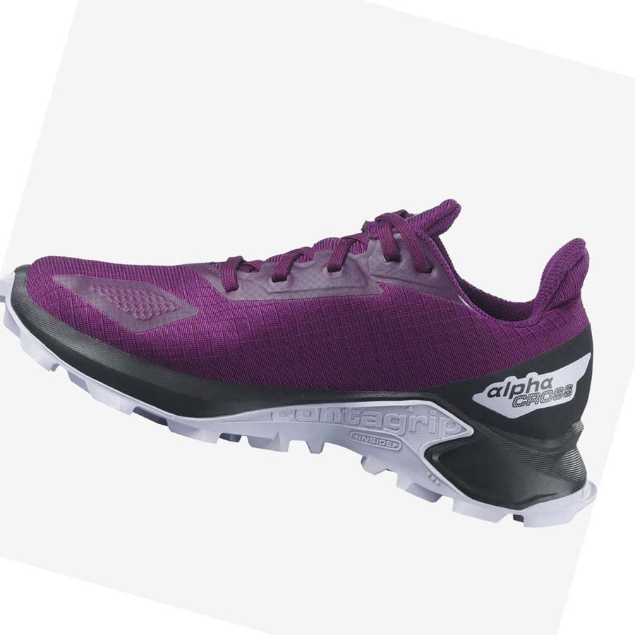 Salomon ALPHACROSS BLAST CLIMASALOMON™ WATERPROOF Trail Løpesko Barn Lilla | NO3596UZG