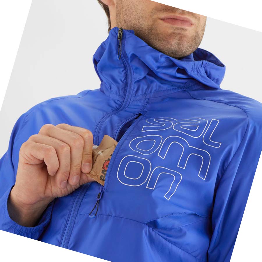 Salomon BONATTI CROSS WIND WINDBREAKERS Jakke Herre Blå | NO2360LIS