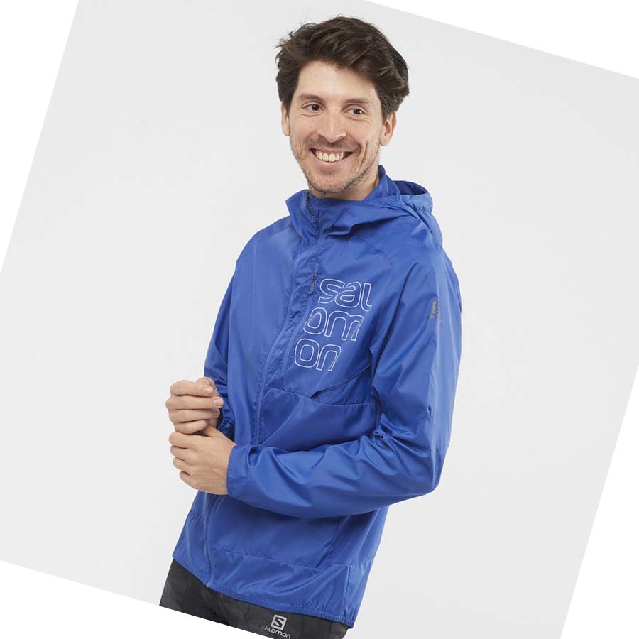 Salomon BONATTI CROSS WIND WINDBREAKERS Jakke Herre Blå | NO2360LIS