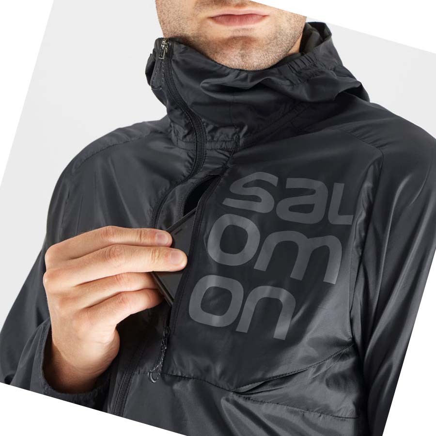 Salomon BONATTI CROSS WIND WINDBREAKERS Jakke Herre Svarte | NO2361ZUT