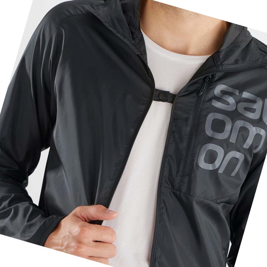 Salomon BONATTI CROSS WIND WINDBREAKERS Jakke Herre Svarte | NO2361ZUT