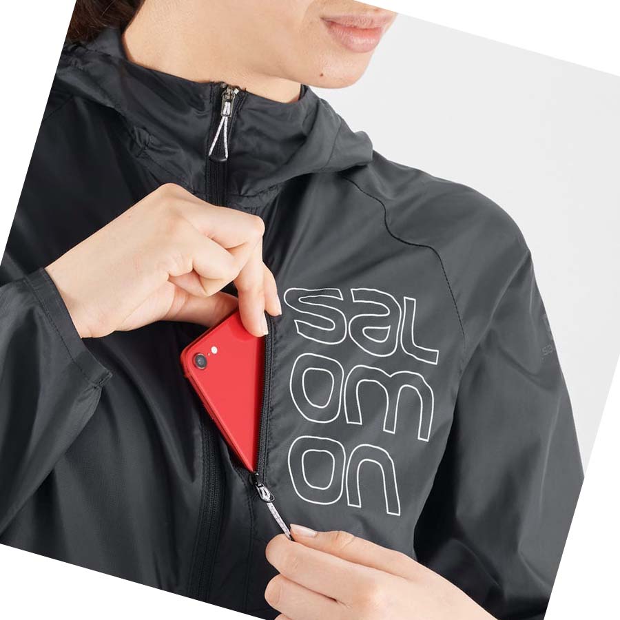 Salomon BONATTI CROSS WIND WINDBREAKERS Jakke Dame Svarte | NO3160DFM