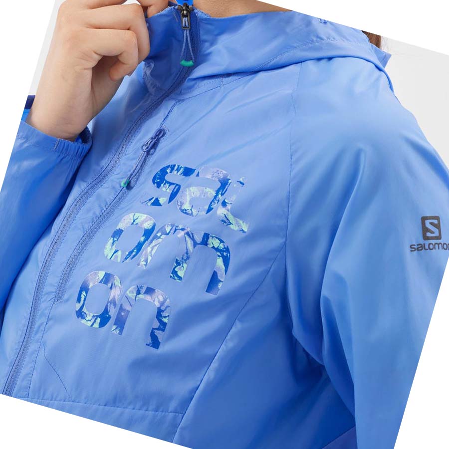 Salomon BONATTI CROSS WIND WINDBREAKERS Jakke Dame Blå | NO3162GSO