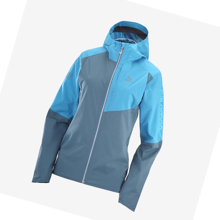 Salomon BONATTI TRAIL WATERPROOF Jakke Dame Blå | NO3131PJJ