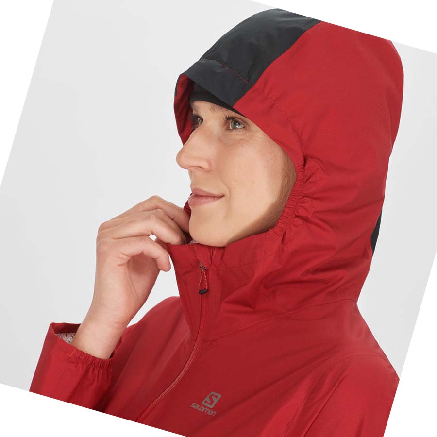 Salomon BONATTI WATERPROOF Jakke Dame Rød | NO3149QMA