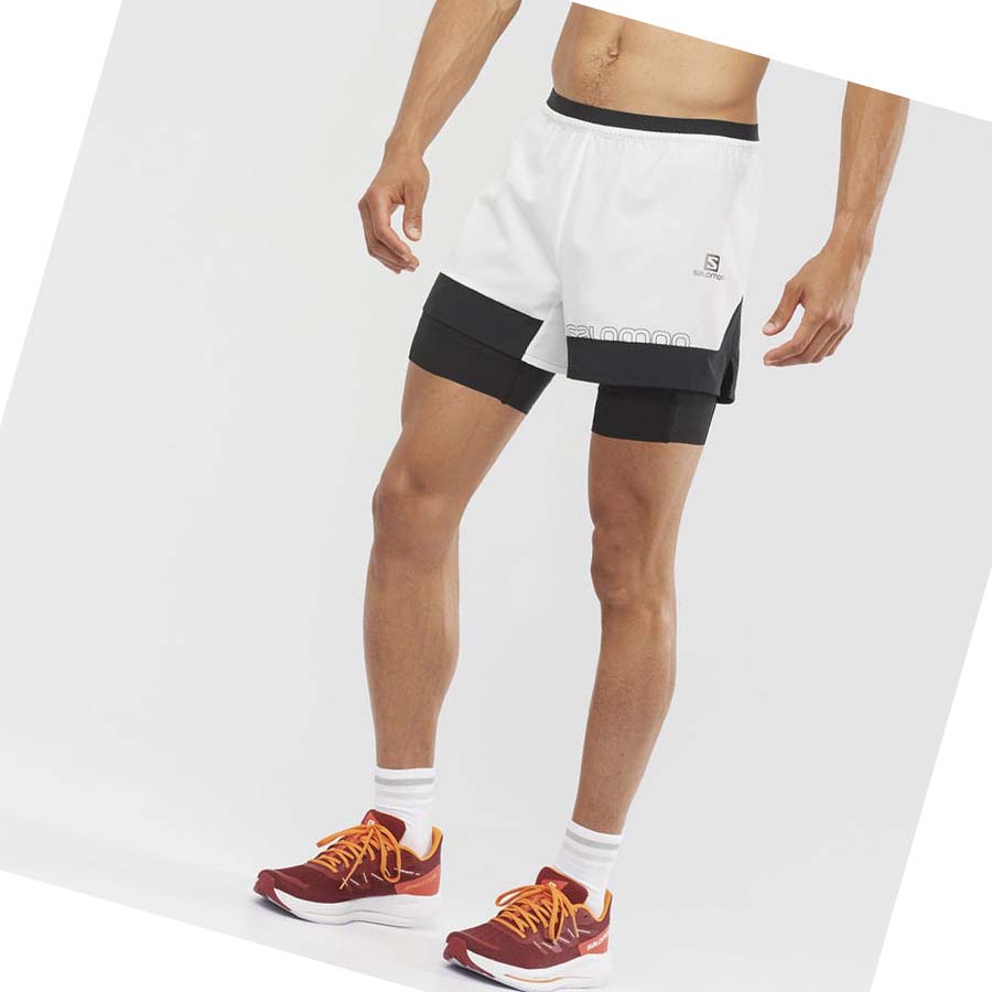 Salomon CROSS 2IN1 Shorts Herre Hvite | NO2464KOR