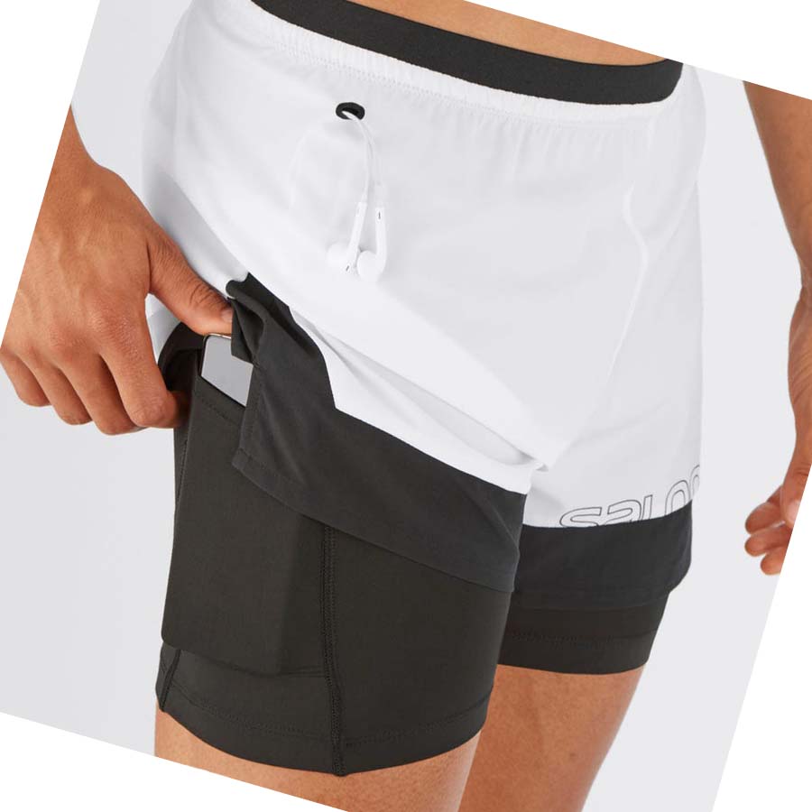 Salomon CROSS 2IN1 Shorts Herre Hvite | NO2464KOR