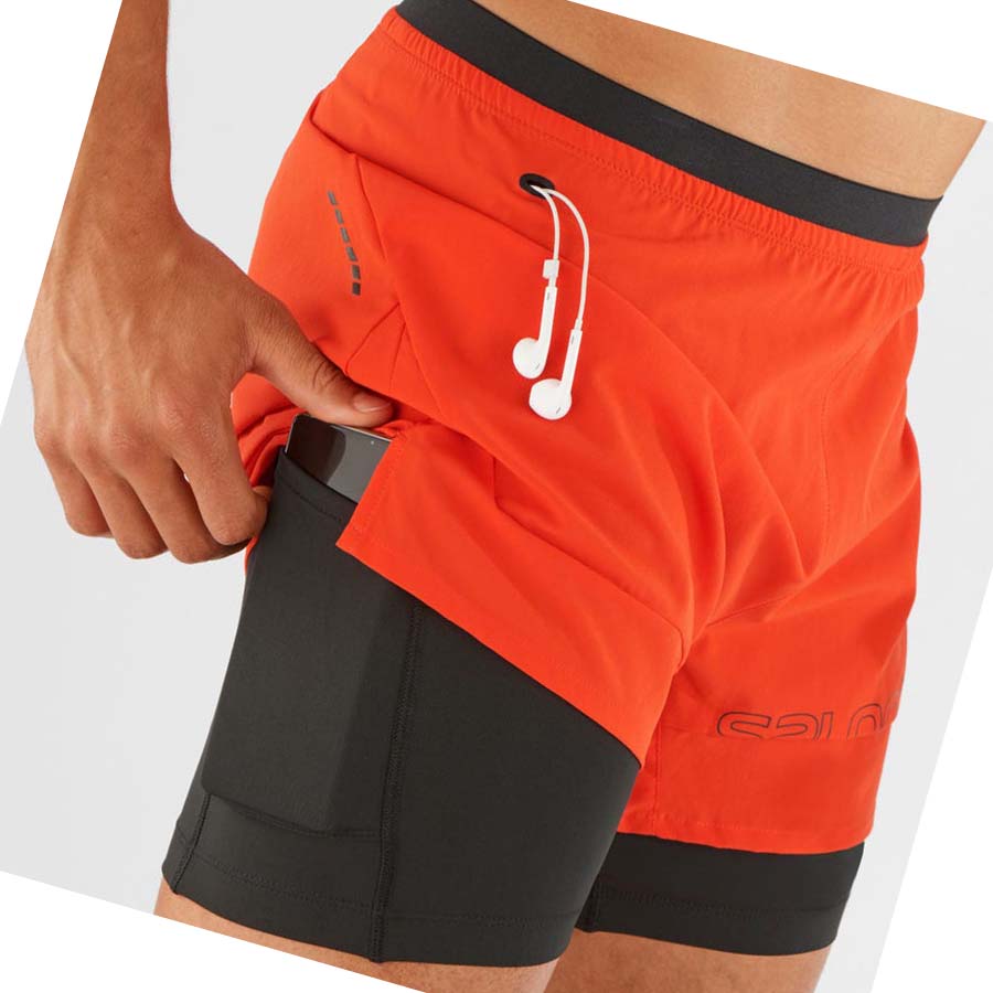 Salomon CROSS 2IN1 Shorts Herre Oransje | NO2465LIS