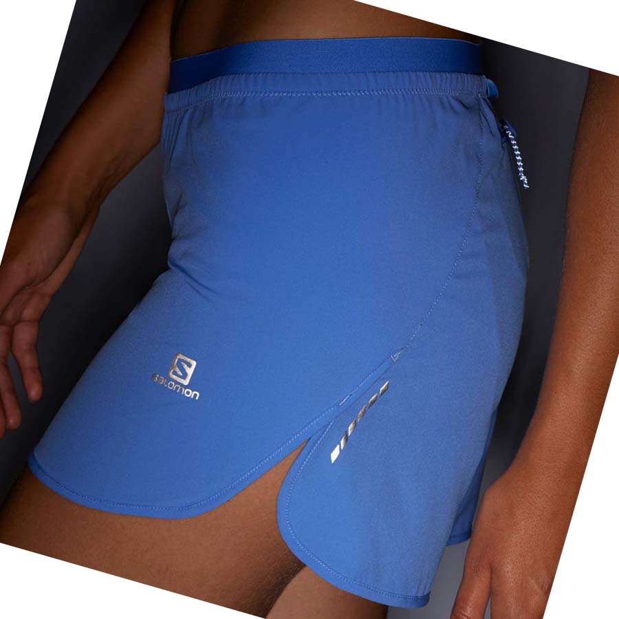 Salomon CROSS 3'' Shorts Dame Blå | NO3277MQZ