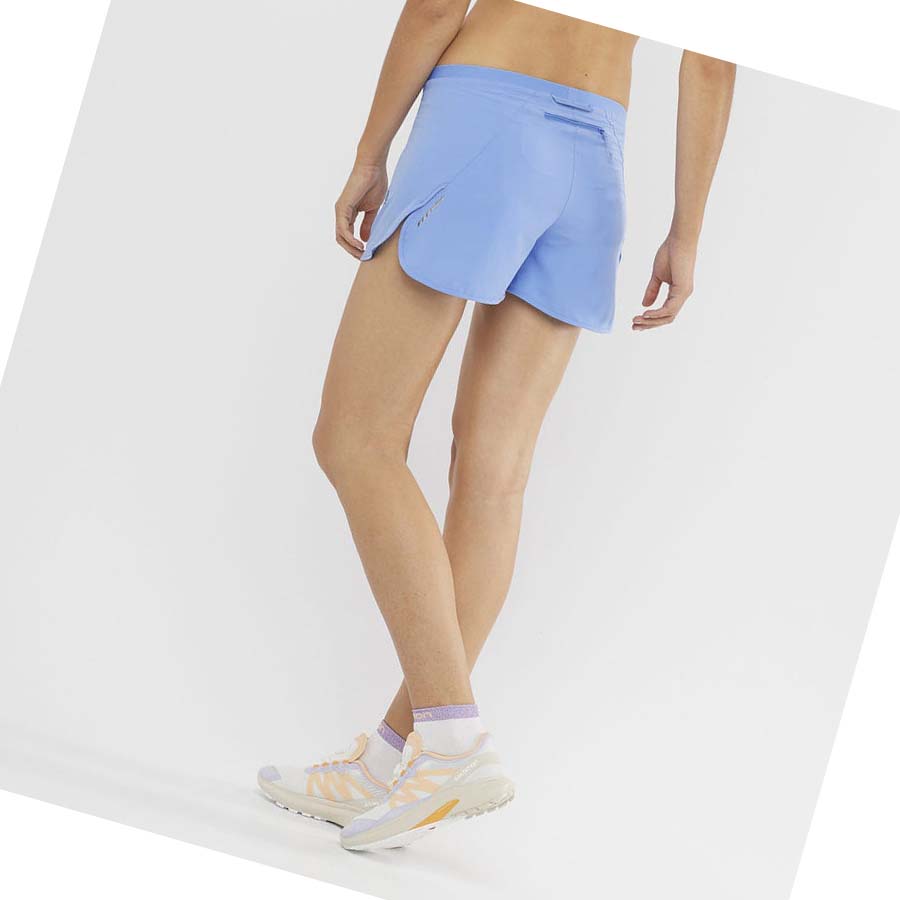 Salomon CROSS 3'' Shorts Dame Blå | NO3277MQZ