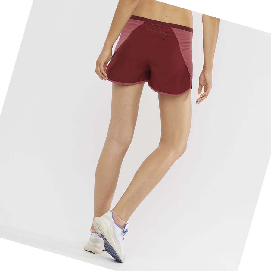 Salomon CROSS 3'' Shorts Dame Rød | NO3276NWY