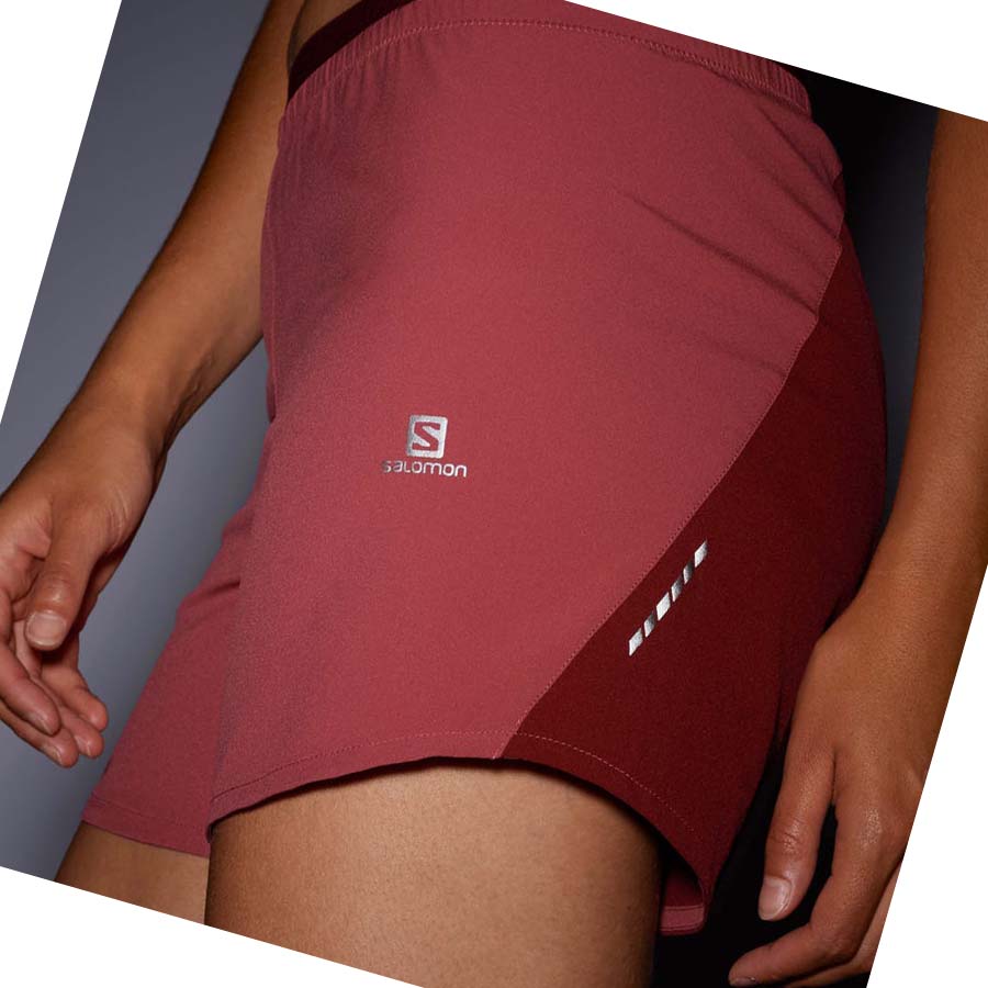 Salomon CROSS 5'' Shorts Dame Rød | NO3281RVD