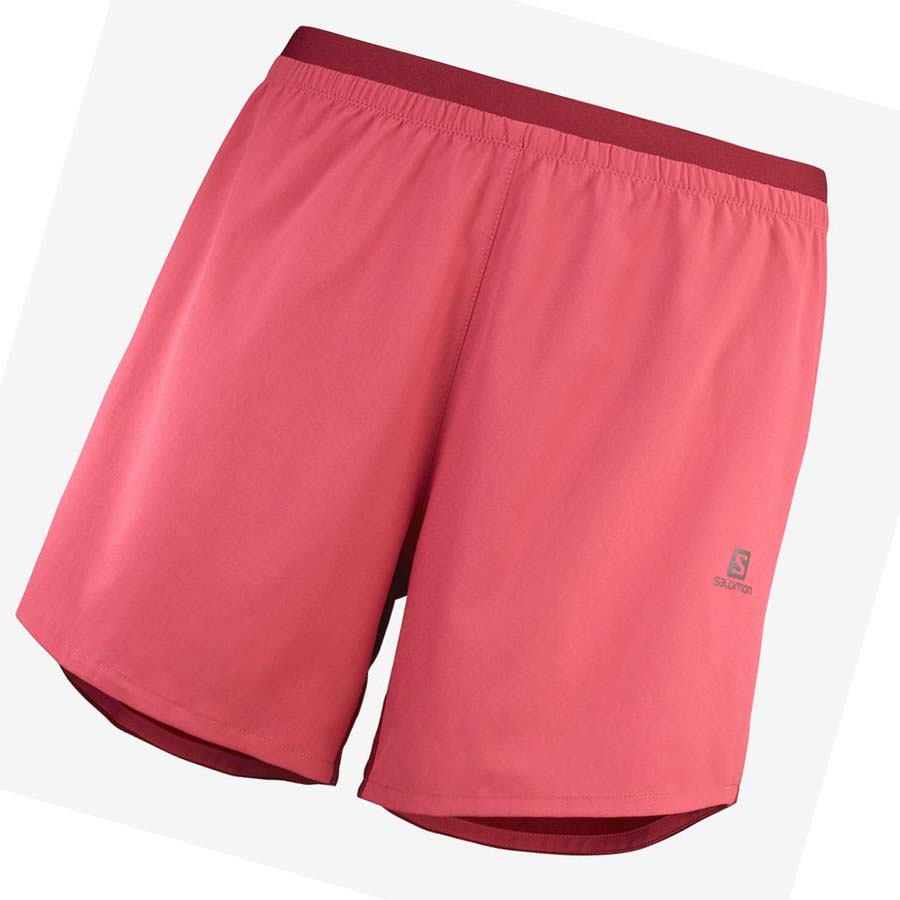 Salomon CROSS 5\'\' Shorts Dame Rød | NO3281RVD