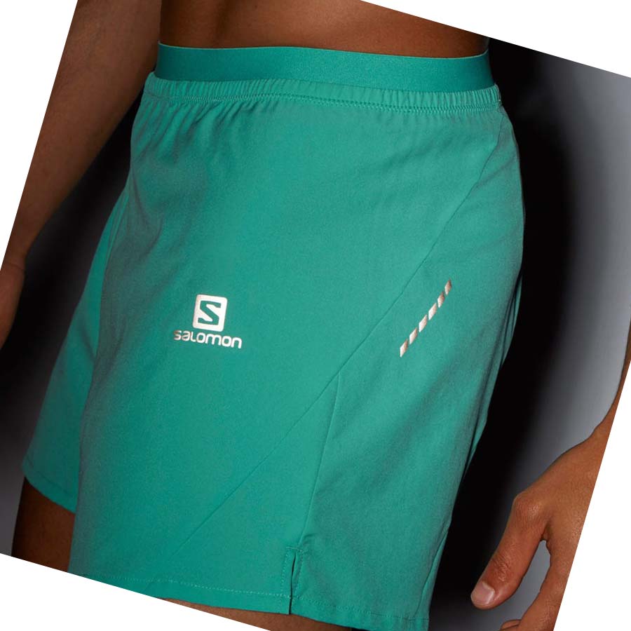 Salomon CROSS 5'' Shorts Herre Mint | NO2457AHK