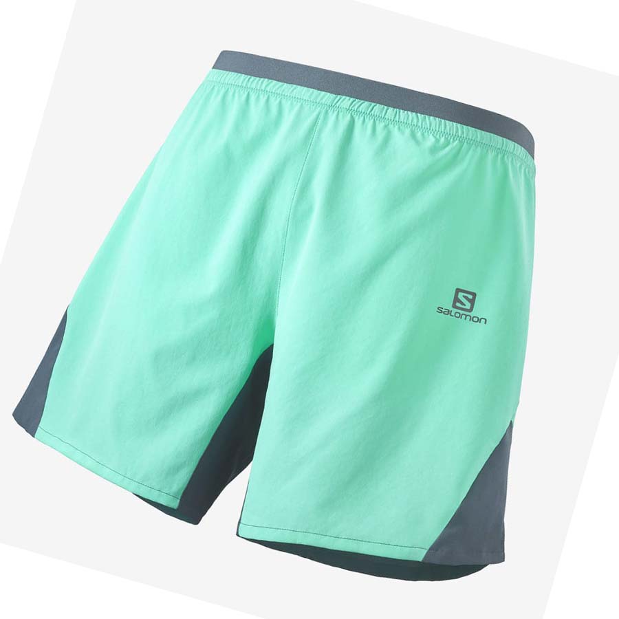 Salomon CROSS 7\'\' NO LINER Shorts Herre Mint | NO2452UZG