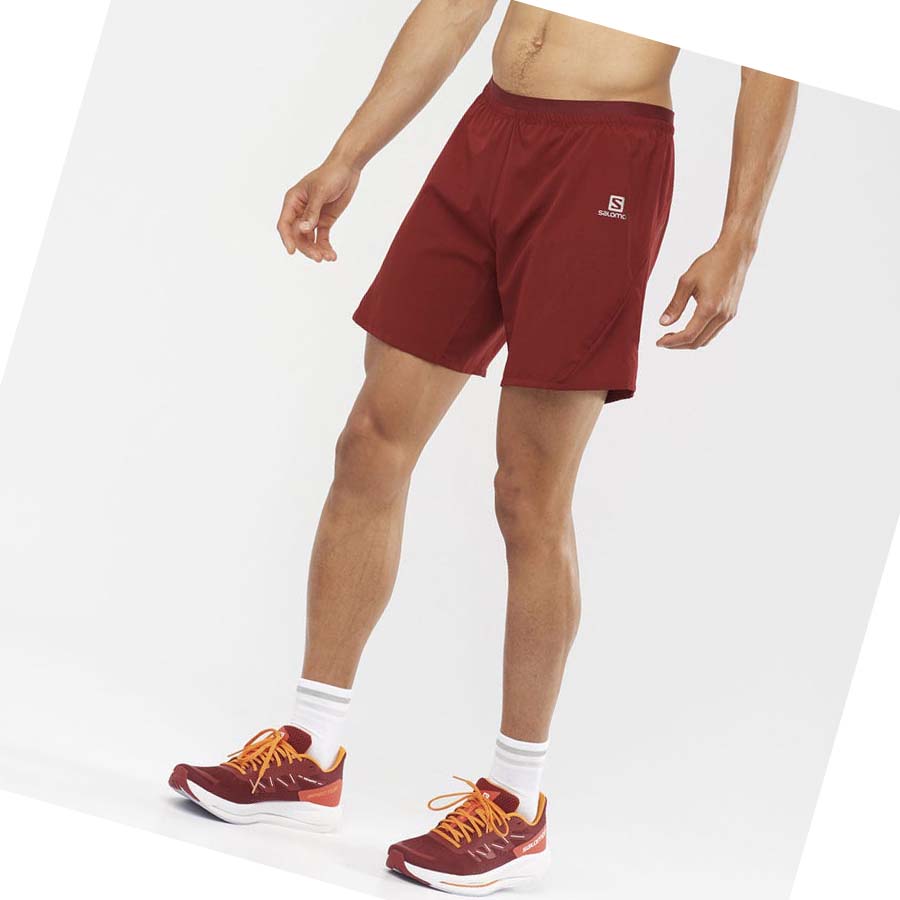 Salomon CROSS 7'' Shorts Herre Rød | NO2460FDN