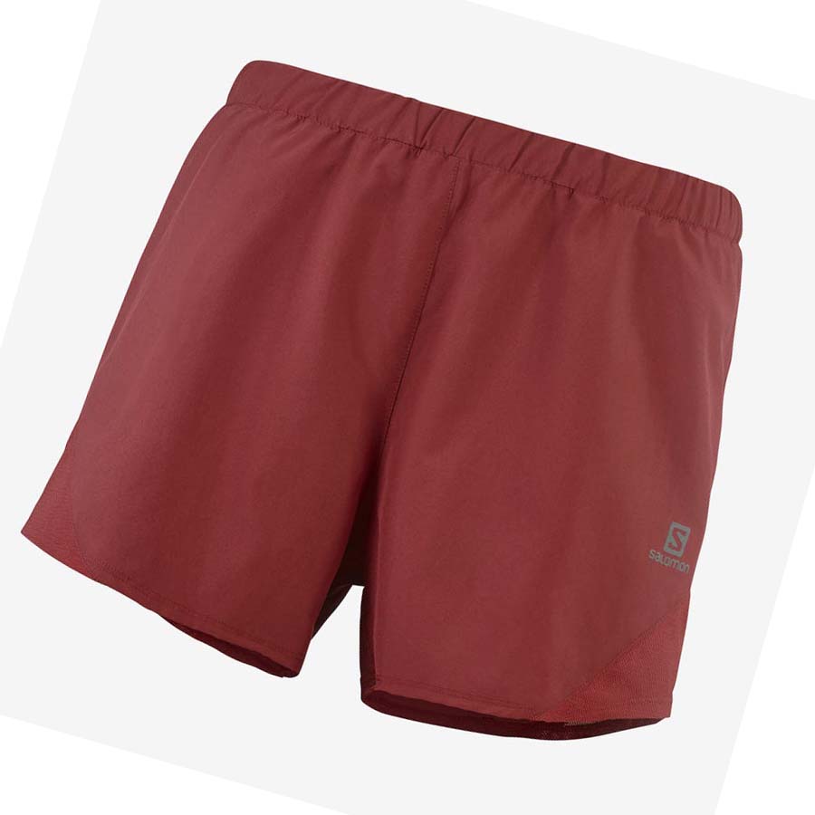 Salomon CROSS REBEL 4\'\' Shorts Dame Rød | NO3273CTV