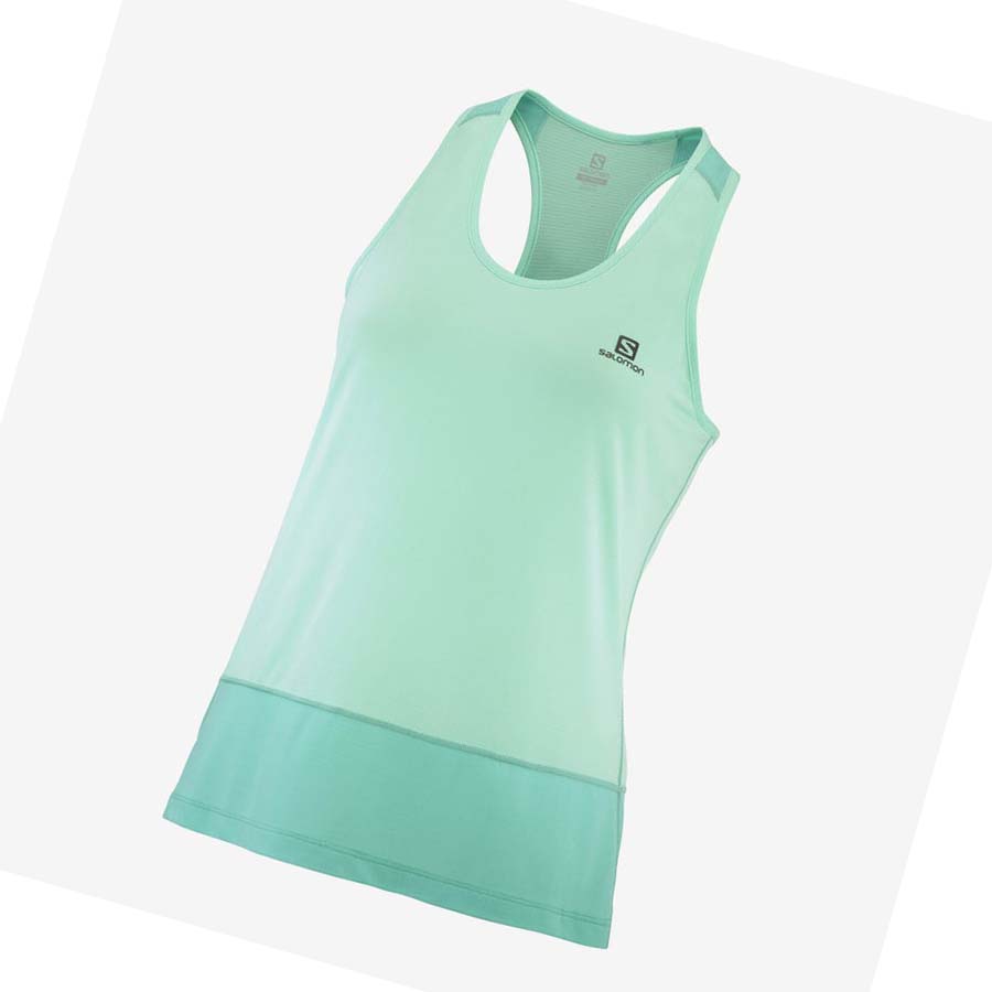 Salomon CROSS RUN T-skjorte Dame Mint | NO3048SGL