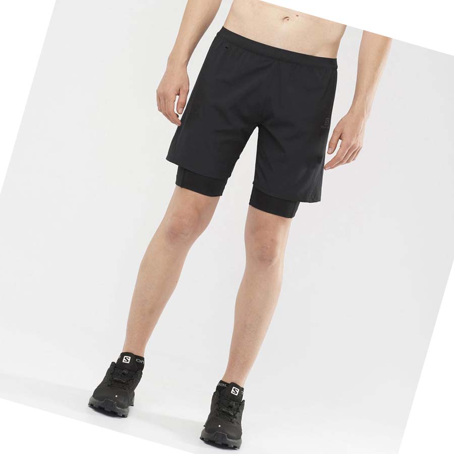 Salomon CROSS TWINSKIN Shorts Herre Svarte | NO2473QMA