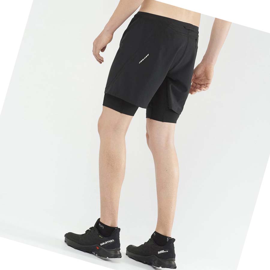 Salomon CROSS TWINSKIN Shorts Herre Svarte | NO2473QMA