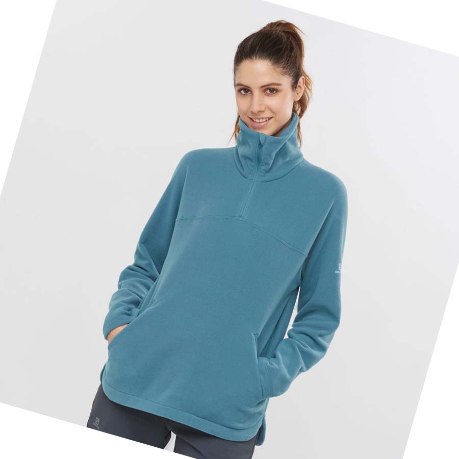 Salomon ESSENTIAL COSY FLEECE Hettegensere Dame Blå | NO3107SGL