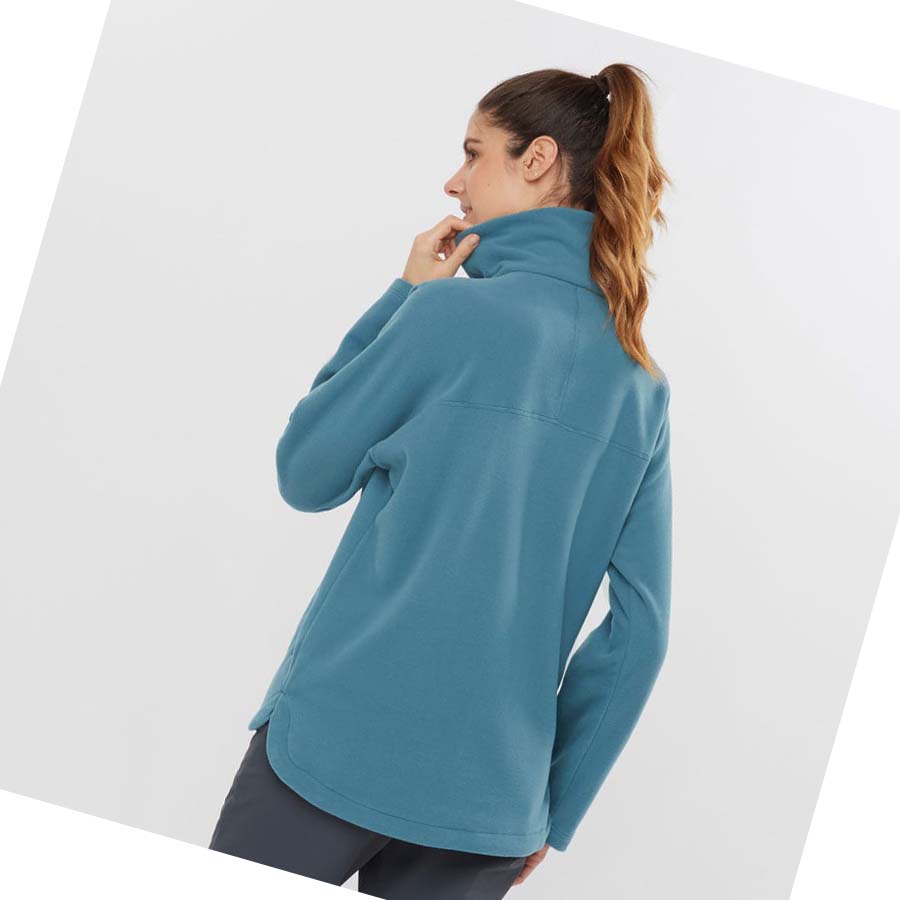 Salomon ESSENTIAL COSY FLEECE Hettegensere Dame Blå | NO3107SGL