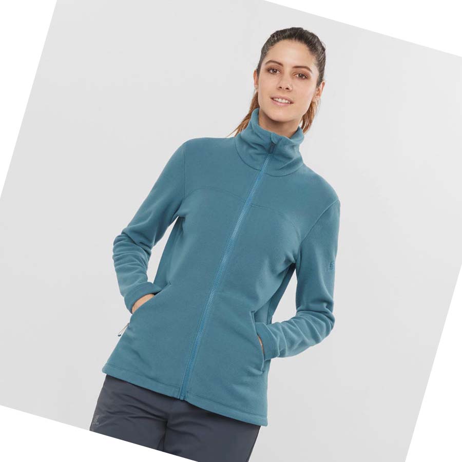 Salomon ESSENTIAL COSY FLEECE Hettegensere Dame Blå | NO3111HAP