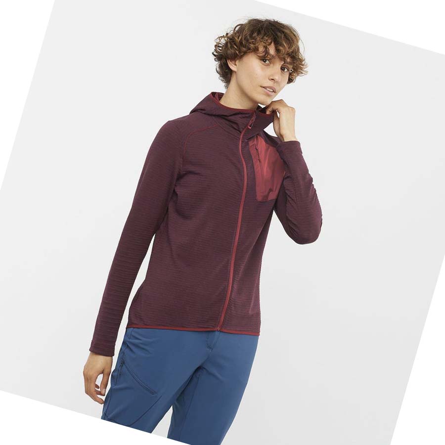 Salomon ESSENTIAL LIGHTWARM HOODED Hettegensere Dame Rød | NO3120NWY