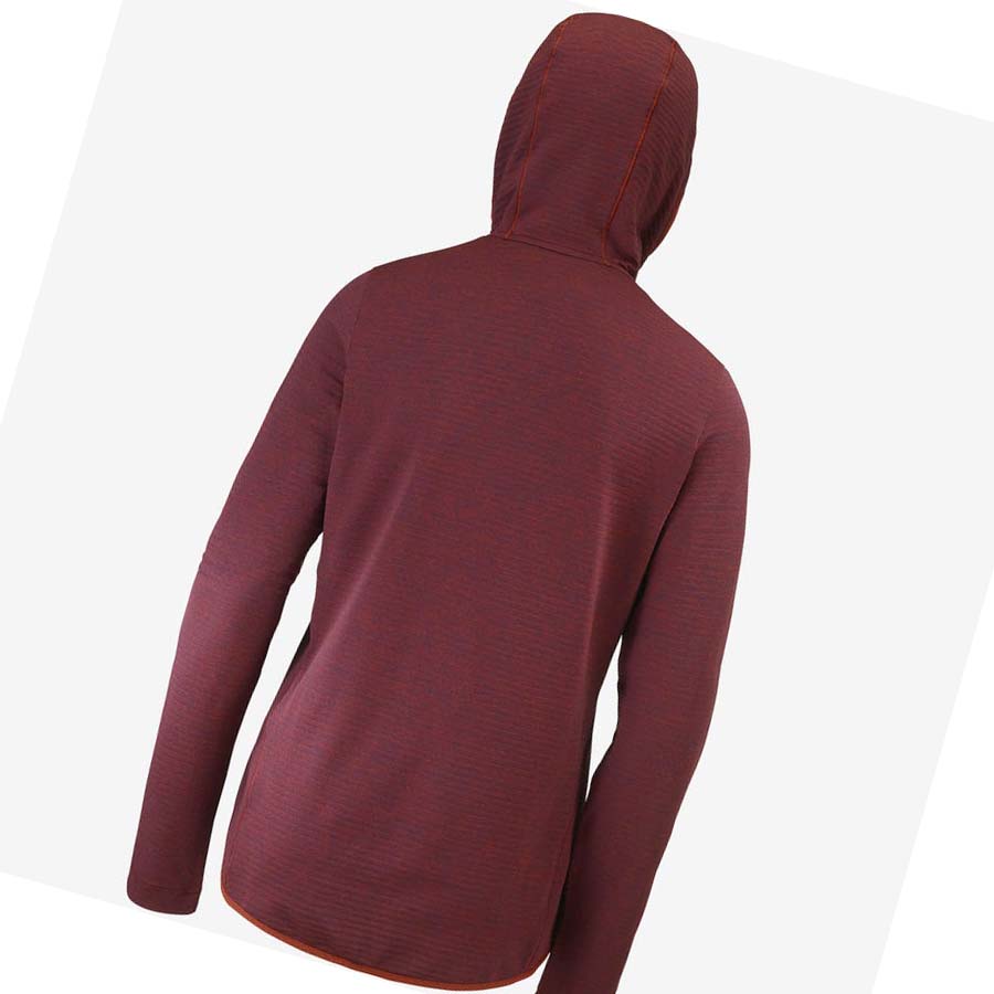 Salomon ESSENTIAL LIGHTWARM HOODED Hettegensere Dame Rød | NO3120NWY