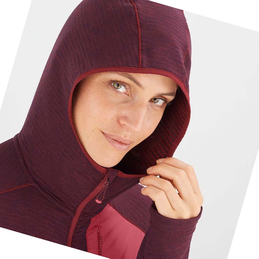 Salomon ESSENTIAL LIGHTWARM HOODED Hettegensere Dame Rød | NO3120NWY