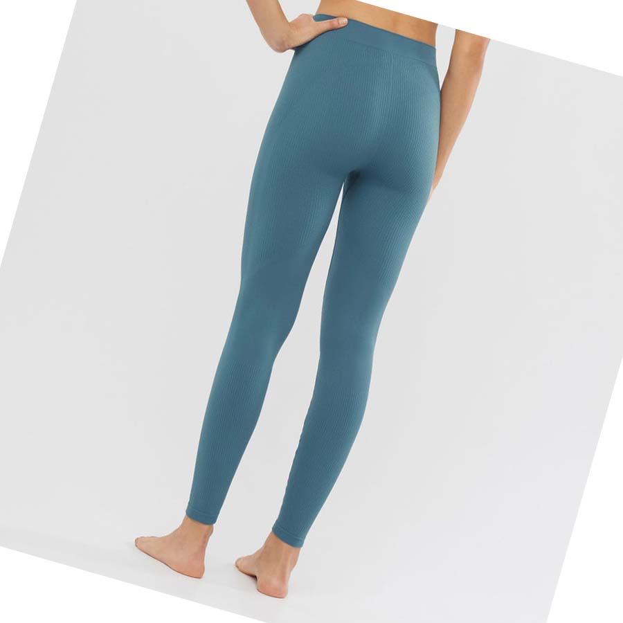 Salomon ESSENTIAL SEAMLESS Bukse Dame Blå | NO3247XYU